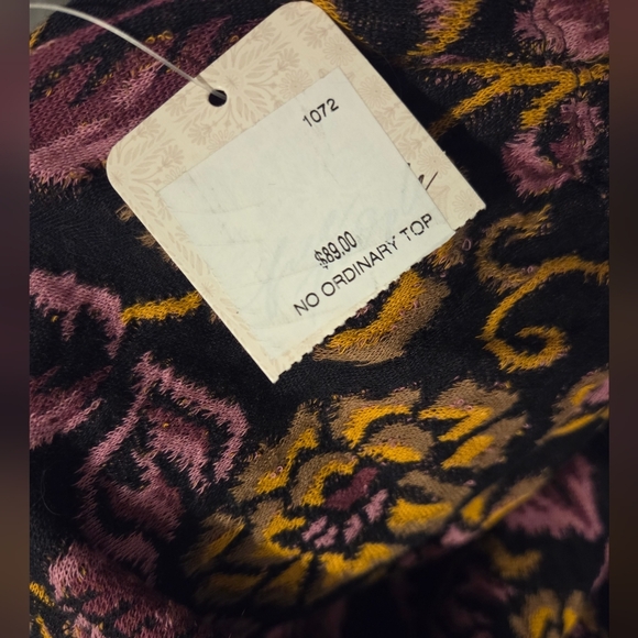 Free People No Ordinary Top Floral Jacquard Cropped Sweater - Picture 8 of 8